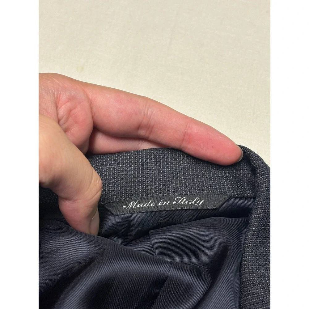 Canali  Mens Wool Suit Blazer Jacket Gray‎ Micro Check Italy 44R US 54 EU